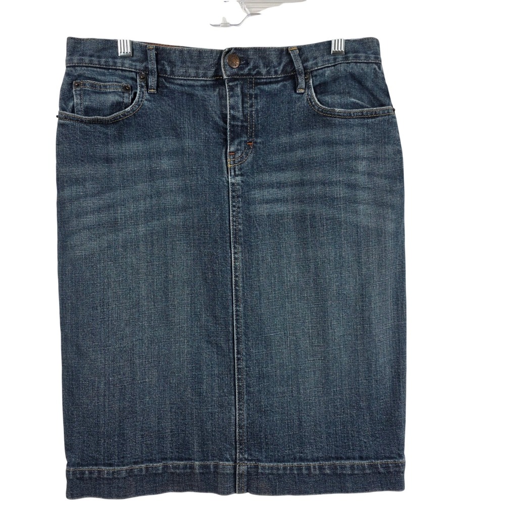 J.Crew Denim Pencil Skirt Womens SZ 30 Blue Jean Boho Western Casual Classic